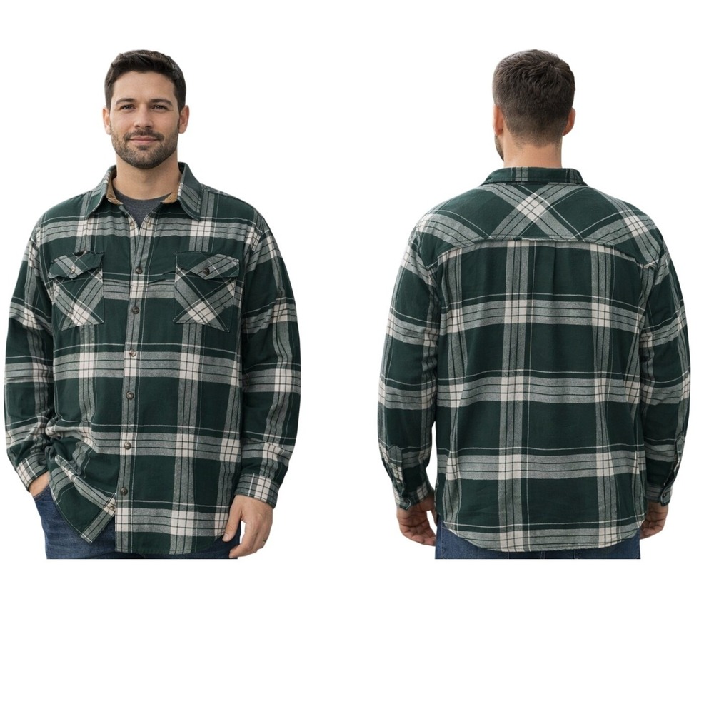 Legendary Whitetails Flannel Shirt Mens 5XL Green Plaid Buck Camp Cabin Gorpcore